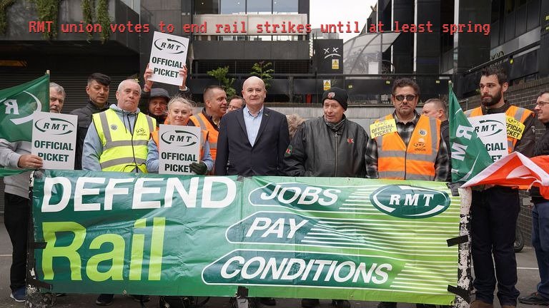 RMT union votes to end rail strikes until at least spring